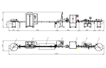 半自动理瓶机+双头极速灌装机+工作平台+提升上盖机+圆瓶贴标机+收瓶机