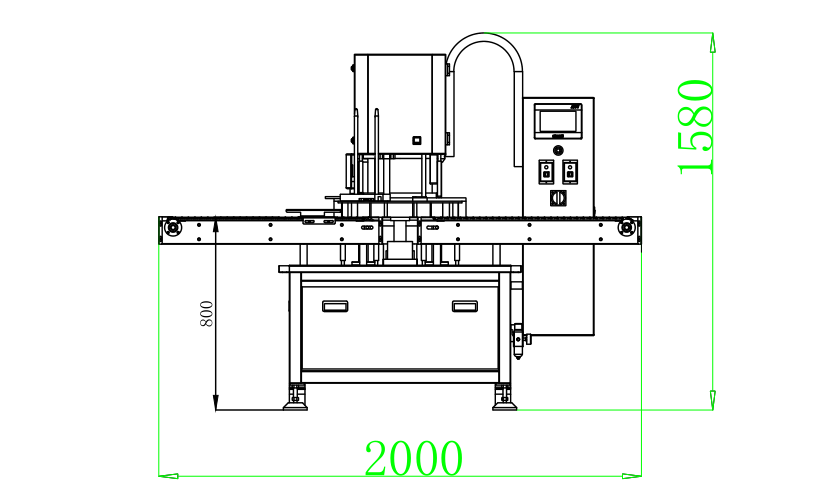 全自动真空封罐机示意图 CAD平面图