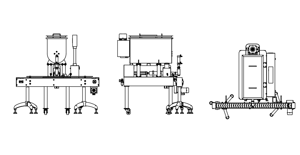 单头油泼辣子灌装机示意图 CAD平面图