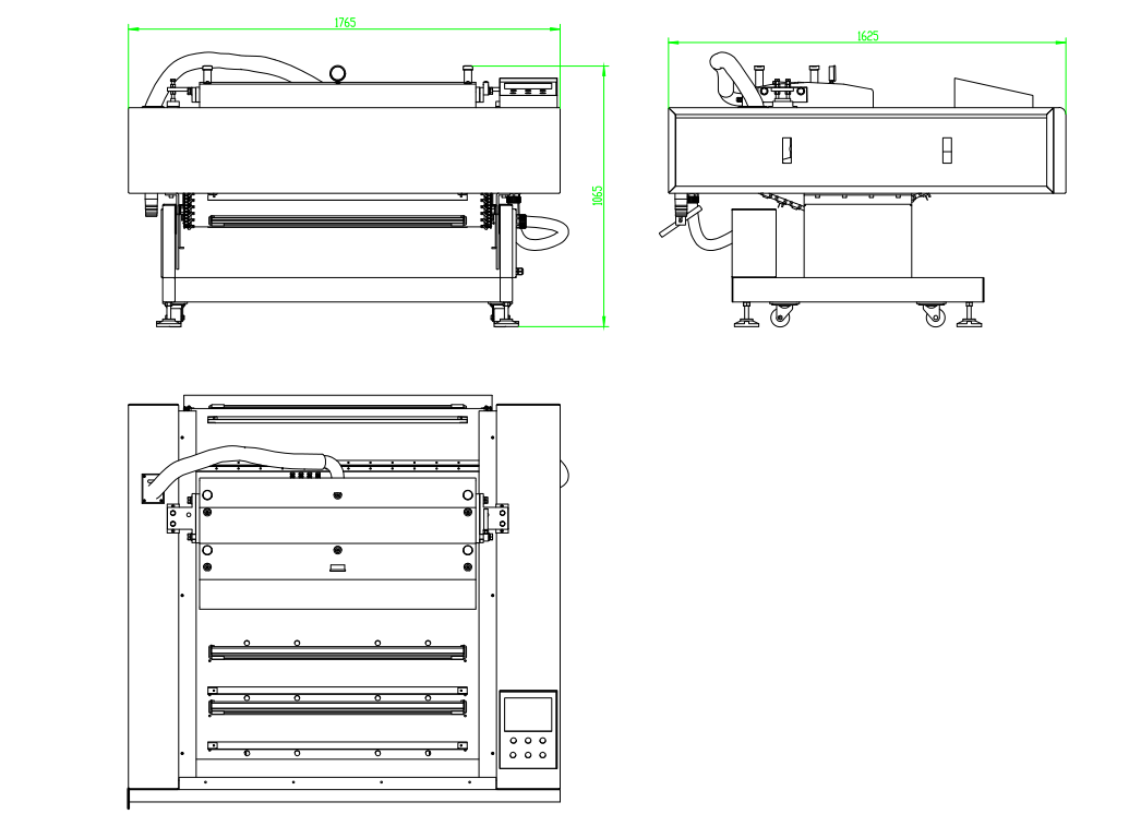 自动滚动式真空包装机示意图 CAD平面图