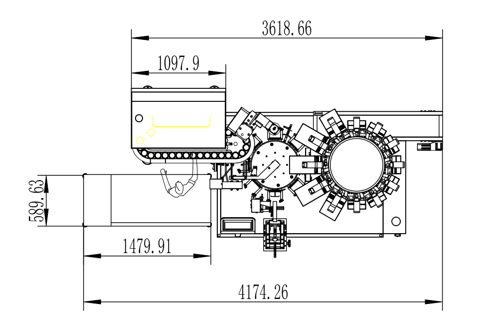 全自动海参给袋式真空包装机示意图 CAD平面图