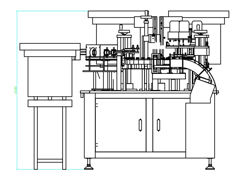 双工位灌旋一体机外形图 CAD平面图